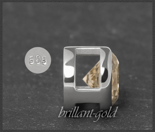 Brillant Anhänger 585 Gold; 0,97ct, champagner